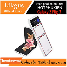 Ốp lưng chống sốc cho Samsung Galaxy Z Flip 3 hiệu Likgus Brow Luxury (chất liệu cao cấp, thiết kế thời trang họa tiết 3 sọc màu) - hàng nhập khẩu