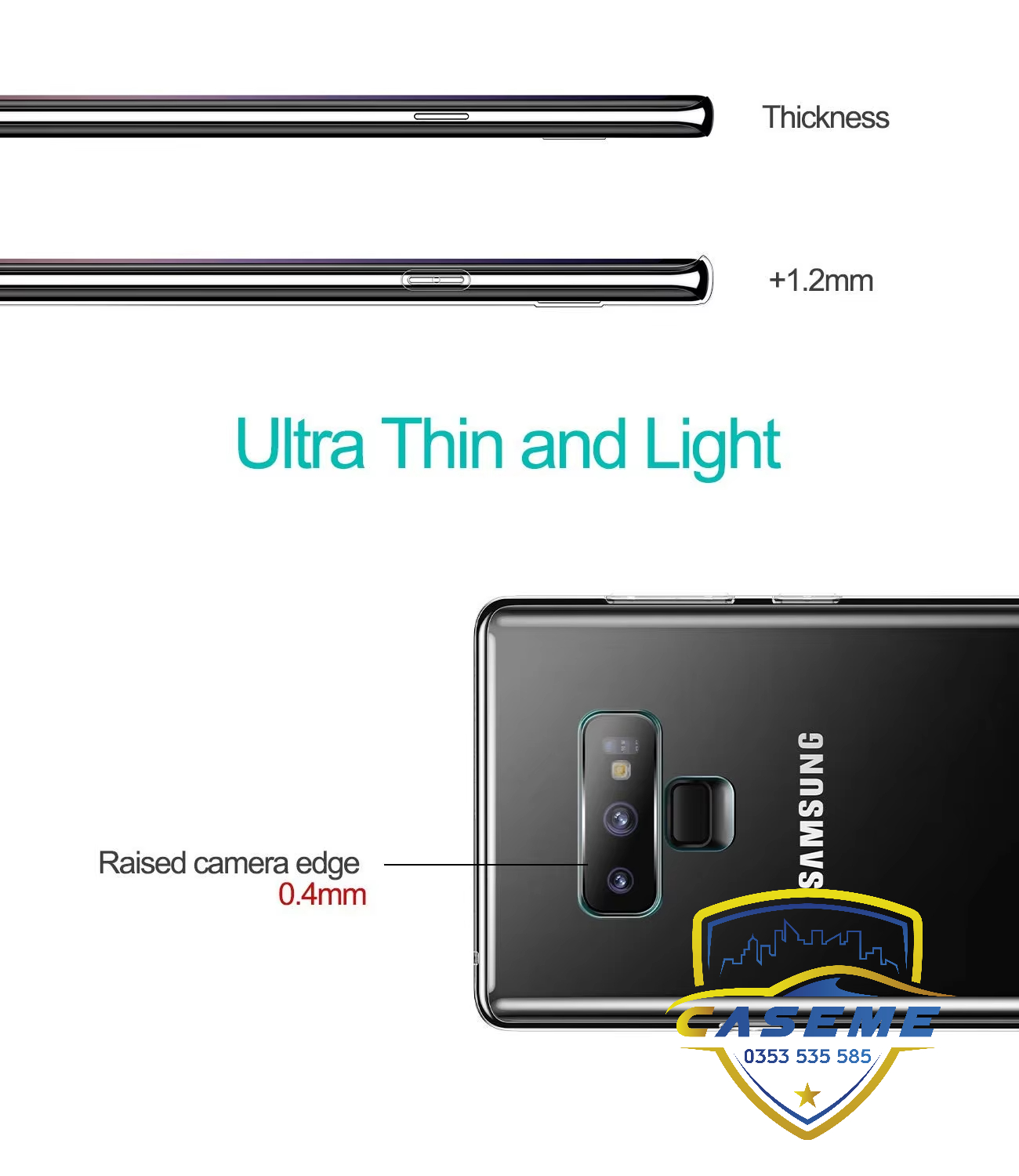 Ốp lưng dành cho Samsung Galaxy Note 9 silicon TPU dẻo trong suốt dày dặn chống sốc, chống xước cao cấp - Hàng chính hãng