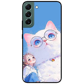 Ốp lưng cho Samsung S21 FE - S23 - S23 Plus - S23 Ultra - S24 - S24 Ultra - Cô Gái Và Mèo Kính - Hàng Chính Hãng