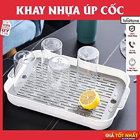 Giá Úp Cốc Nhựa Khay Nhựa Úp Ly Cốc Chén Cao Cấp ECCO, Có Rãnh Nước Tiện Dụng- Kích Thước 37x24cm Giao Màu Ngẫu Nhiên