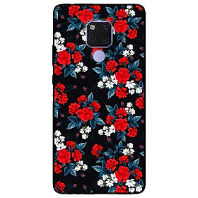 Ốp lưng in cho Huawei Mate 20 Mẫu Hồng Đỏ Nền Đen
