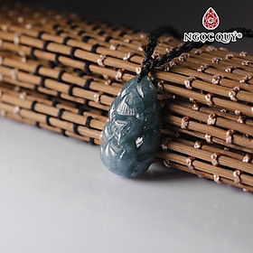 Dây chuyền Lồ ly lam ngọc chất nếp bằng type A 32x18mm dày 8mm  mệnh thủy mộc - Ngọc Qúy Gemstones