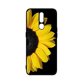 Ốp Lưng in cho Oppo F11 Pro Mẫu Hoa Hướng Dương Nền Đen - Hàng Chính Hãng