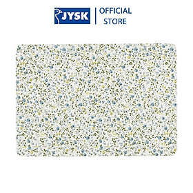Tấm lót đĩa | JSYK Flora | PVC | hoa xanh | R30xD43cm