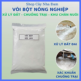 Vôi Bột Nông Nghiệp Xác Khuẩn Chuồng Trại, Khu Chăn Nuôi, Xử Lý Đất Đai (Gói 1kg)