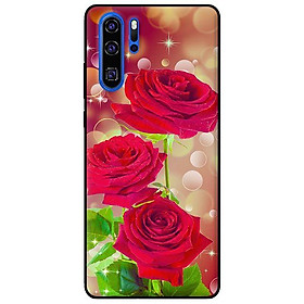 Ốp lưng in cho Huawei P30 Pro 3 Cành Hồng - Hàng chính hãng