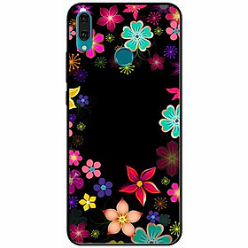 Ốp lưng dành cho Huawei Y9 2019 mẫu Hoa Đủ Sắc Nền Đen