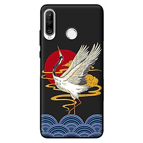 Ốp in cho Huawei P30 Lite Hạc Bay Nền Đen - Hàng chính hãng