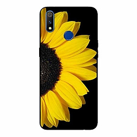 Ốp lưng in cho Realme 3 Hoa Hướng Dương Nền Đen
