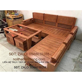 Bàn ghế góc Phòng Khách gỗ Sồi Nga mẫu 82