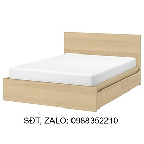 Giường gỗ MDF MALM kiểu dáng Bắc Âu hiện đại kèm 2 hộc tủ, sản xuất bởi Scandi Home