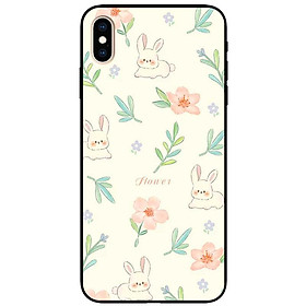 Ốp lưng cho iPhone X - iPhone Xs - Xs Max - XR - iPhone 11 - 11 Pro Max - Hoạ Tiết Thỏ Hoa Hồng - Hàng Chính Hãng