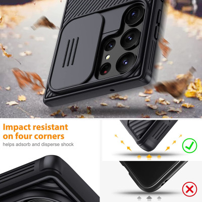 Ốp Lưng Nillkin cho Samsung Galaxy S23 Ultra Với Nắp Trượt Camera bảo vệ , chống shock Nillkin CamShield Pro - Hàng chính hãng