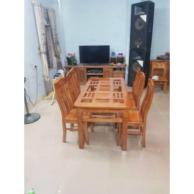Bộ bàn ăn gỗ sồi nga- NỘI THẤT BÌNH LONG 0988-352-210