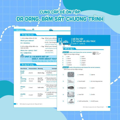Sách - Đề Ôn Tập Từ Vựng Và Cấu Trúc Tiếng Anh Lớp 1, 2, 3, 4, 5 - Combo 5 Cuốn - Megabook