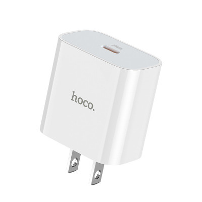 Củ sạc nhanh 3A/ PD20W Hoco C76 Plus chuôi dẹt 1 cổng Type-C chất liệu chống cháy cao cấp - Hàng chính hãng