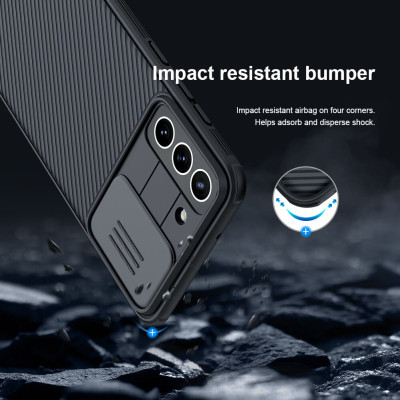 Ốp lưng chống sốc cho Samsung Galaxy S21 FE bảo vệ Camera hiệu Nillkin Camshield Pro chống sốc cực tốt, chất liệu cao cấp, có khung và nắp đậy bảo vệ Camera - hàng nhập khẩu