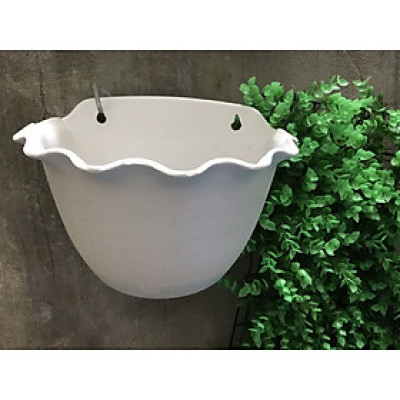 CHẬU TRỒNG CÂY ỐP TƯỜNG HÌNH BÁN NGUYỆT MÀU TRẮNG ( BỘ 10 CÁI )