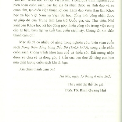 NÔNG THÔN ĐỒNG BẰNG BẮC BỘ (1965 - 1975) (Sách chuyên khảo)