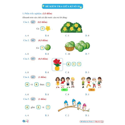 Đề Kiểm Tra dành cho học sinh lớp 1 - Toán và Tiếng Việt kết nối (2 quyển)