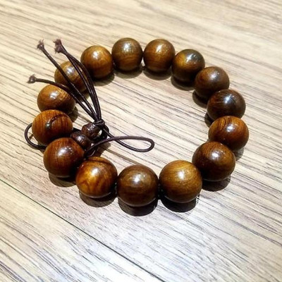 Vòng tay nam hạt 12 ly GỖ thơm BÁCH - XANH màu tự nhiên