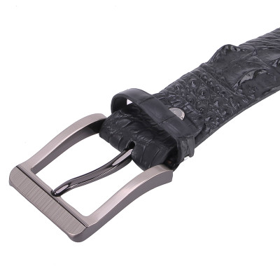 HP4236-4266-4273-4770 - Thắt lưng nam da cá sấu Huy Hoàng nguyên con 4P bát gài đầu kim màu vàng, nâu đất, đen, nâu đỏ