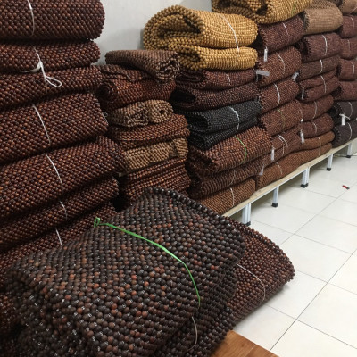 Chiếu Hạt Gỗ Hương Đỏ , kích thước 1,5mx1,9m hạt 1.2cm - Chiếu gỗ Mian .vn ( video , hình thật )