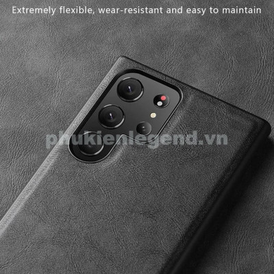 Ốp lưng da cao cấp cho SamSung Galaxy S25 Ultra , S24 Ultra , S23 Ultra chính hãng X-level viền mềm, chống bám vân tay - Hàng chính hãng