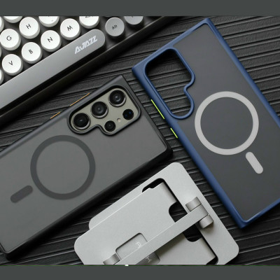 Ốp lưng nhám sạc từ tính cho Samsung Galaxy S23 Ultra hiệu Likgus PC Ultra-thin Frosted Magnetic Case - mặt lưng nhám mờ chống bám bẩn, gờ bảo vệ Camera 0.5mm - Hàng nhập khẩu