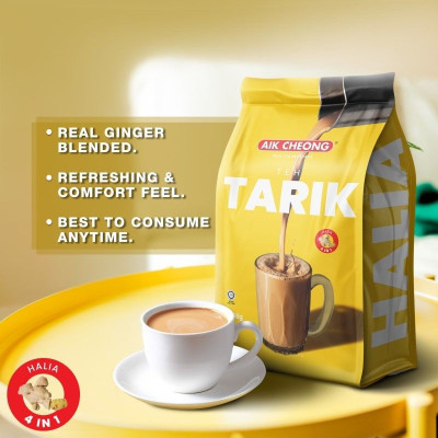 Trà Sữa Vị Gừng Aik Cheong Teh Tarik Halia 4 In 1 (15 Gói x 40g)