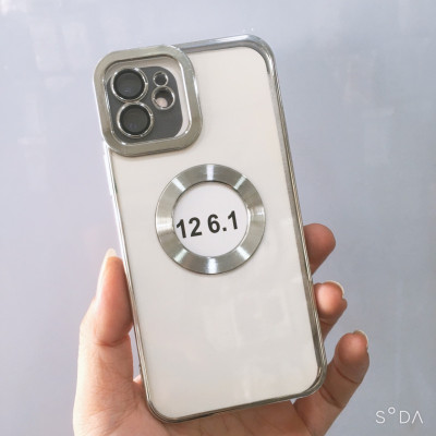Ốp lưng dành cho iPhone 11 Pro, 11, 11 Pro Max, 12 Pro, 12, 12 Pro Max, 13 Pro, 13 Pro Max, Xs Max, Xs, 14, 14 Plus, 14 Pro , 14 Pro Max  viền màu hở logo Táo sang trọng - Hàng chính hãng