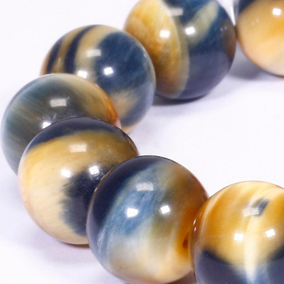 Vòng tay đá mắt hổ vàng xanh mệnh thổ, kim , mộc - Ngọc Quý Gemstones