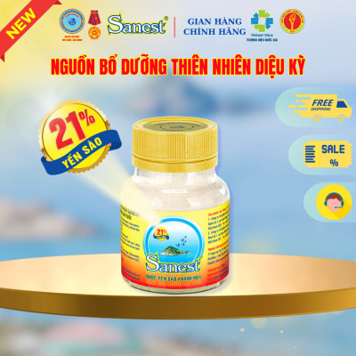  NEW [ Hộp 6 lọ quà tặng ] Nước yến Sào Khánh Hòa Sanest Người Cao Tuổi - Có đường