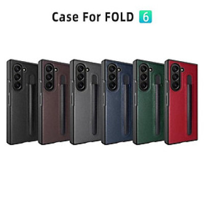 Ốp Lưng Cho Galaxy Z FOLD 6 / Z FOLD 5 / Z FOLD 4 Chống Sốc Bằng Da Có Ngăn Đựng Bút ( KHÔNG BAO GỒM BÚT )