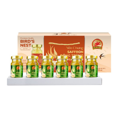 Hộp yến chưng đông trùng hạ thảo Healwa (1 hộp x 6 lọ x150ml) Bồi bổ sức khỏe giảm lượng cholesterol trong máu