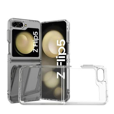 Ốp lưng trong suốt chống sốc cho Samsung Galaxy Z Flip 5 / ZFLip 5 5G hiệu Likgus Crystal - Bảo vệ toàn diện, chống sốc chống va đập, đệm khí 4 góc - Hàng nhập khẩu