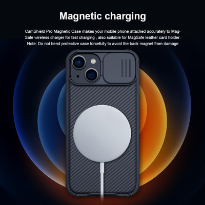 Ốp lưng maqsafe chống sốc cho iPhone 14 Plus (6.7 inch) bảo vệ Camera hiệu Nillkin Camshield Pro chống sốc cực tốt, chất liệu cao cấp, có khung & nắp đậy bảo vệ Camera - hàng nhập khẩu