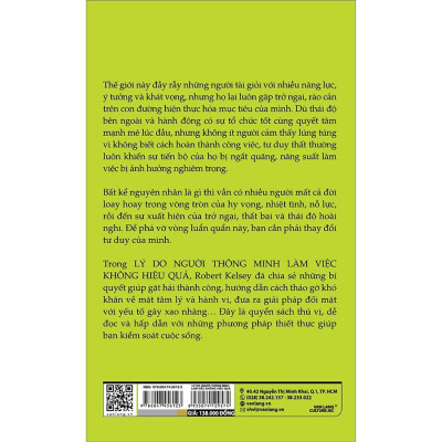Sách - Lý Do Người Thông Minh Làm Việc Không Hiệu Quả  - Robert Kelsey - VanLangBooks