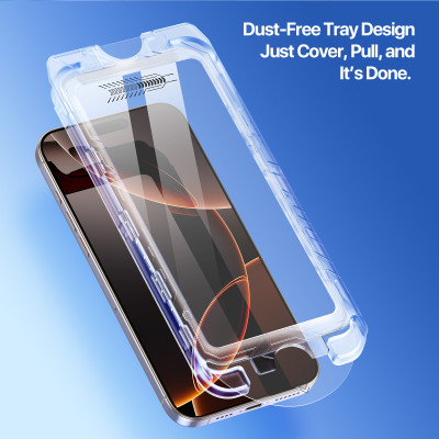 [Không Lẹm Viền] Miếng Dán Cường Lực Trong Suốt Khung Tự Dán Dux Ducis cho iPhone 16 Pro Max / 16 Pro/ 16e, Roga Series_ Hàng Chính Hãng