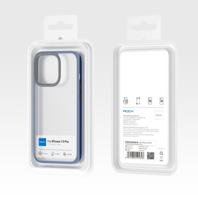 Ốp lưng chống sốc viền cao su cho iPhone 14 Pro Max (6.7 inch) thiết kế m ặt lưng trong suốt Hiệu Rock hybrid tective Case (độ đàn hồi cao, bảo vệ toàn diện, tản nhiệt tốt) - hàng nhập khẩu
