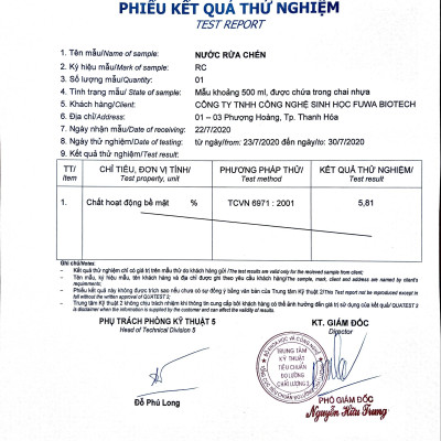 [Refill] Nước rửa chén hữu cơ enzyme sinh học dứa Fuwa3e 500ml
