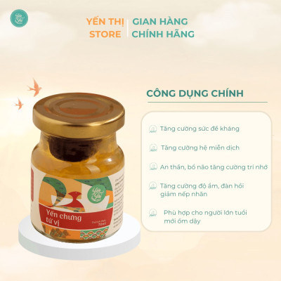 (Tặng muỗng gỗ đơn 450k)Yến Thị-Chưng Tứ vị- Hũ Chưng Sẵn 30% Yến-70ml