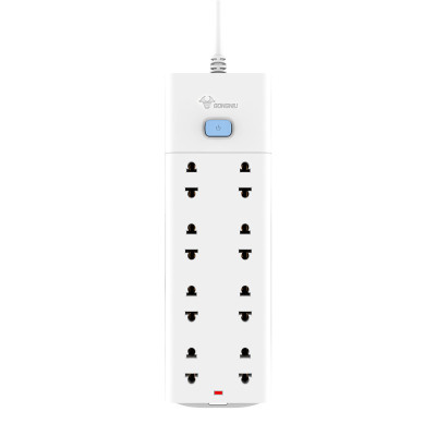 Ổ Cắm Điện Gongniu Đa Năng 8 Ổ 1 Công Tắc – Công Suất 10A/250/2500W – Trắng – Chính Hãng (V1080)