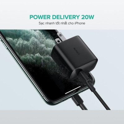 Cốc sạc Aukey 1Type-C 20W PA-F1S - Hàng chính hãng