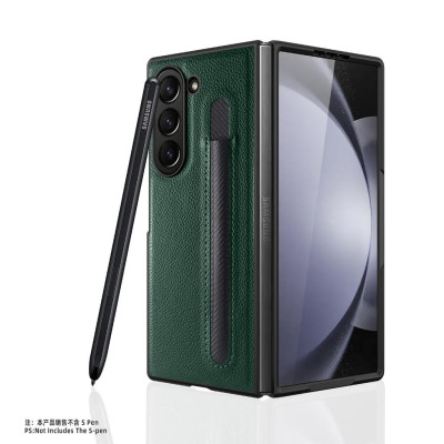 Ốp Lưng Cho Galaxy Z FOLD 6 / Z FOLD 5 / Z FOLD 4 Chống Sốc Bằng Da Có Ngăn Đựng Bút ( KHÔNG BAO GỒM BÚT )