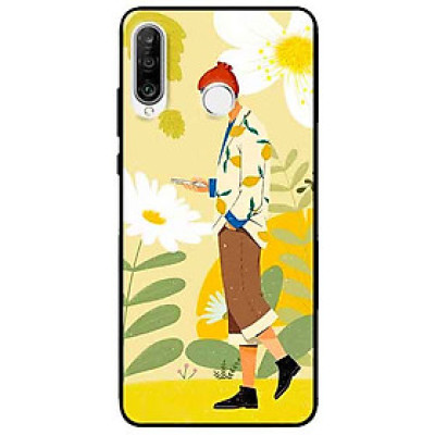 Ốp lưng in cho Huawei P30 Lite Mẫu Cô Gái Mèo Vàng