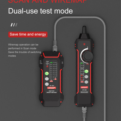Máy Test Cáp Mạng Noyafa NF-802 Test Cáp Mạng Cat5, Cat6, test POE, QC, NCV, Flash - Hàng Chính Hãng. NOYAFA Wire Tracker RJ11 RJ45 Tester Line Finder, Ethernet LAN Multifunction Anti-Interference Network Cable Tester for Network Maintenance Collation