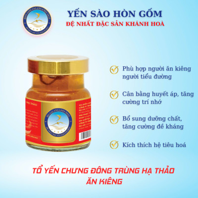 [Combo 30 Hũ] Tổ Yến Chưng Đông Trùng Hạ Thảo (Ăn Kiêng) - Yến Sào Hòn Gốm Chính Hiệu Khánh Hoà - HGK NEST