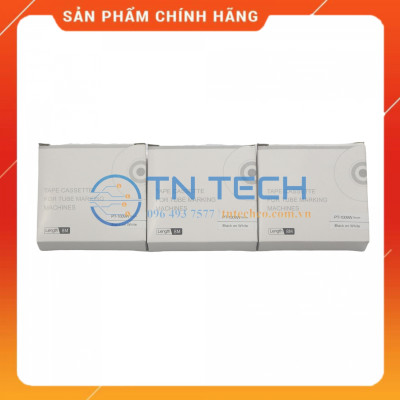 Nhãn in PUTY PT-1009W - Chữ đen nền trắng 9MM x 8M - Dùng cho máy in ống PUTY PT-1010 [Hàng nhập khẩu]