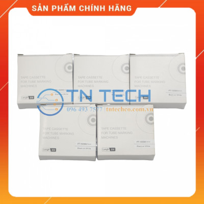 Nhãn in PUTY PT-1009W - Chữ đen nền trắng 9MM x 8M - Dùng cho máy in ống PUTY PT-1010 [Hàng nhập khẩu]